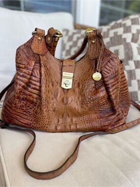 Brahmin Elisa Pecan Leather Shoulder Bag